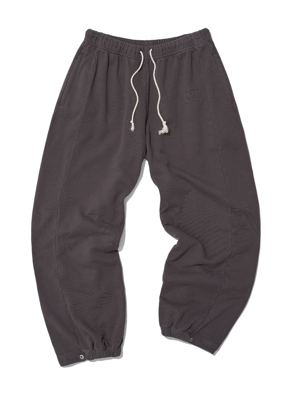 76 APPLIQUE ROUNDING SWEATPANTS_BROWN