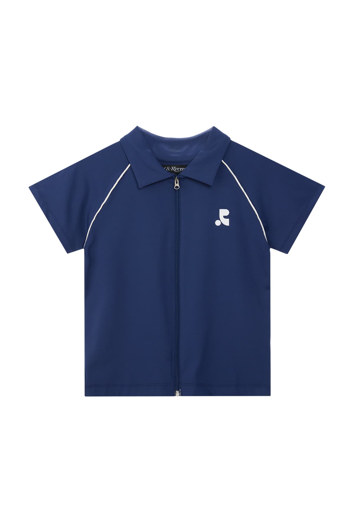 COLLAR ZIP-UP TOP - BLUE