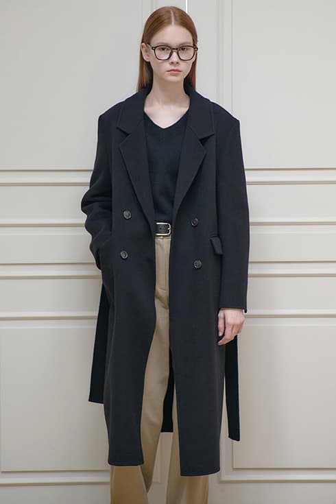 25FN relax-fit double handmade coat [BK]