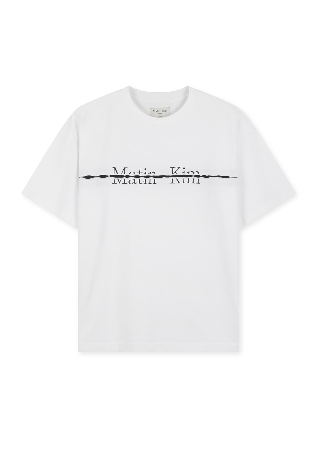 MATIN KIM LOGO CUTTED LAYERED TOP IN WHITE