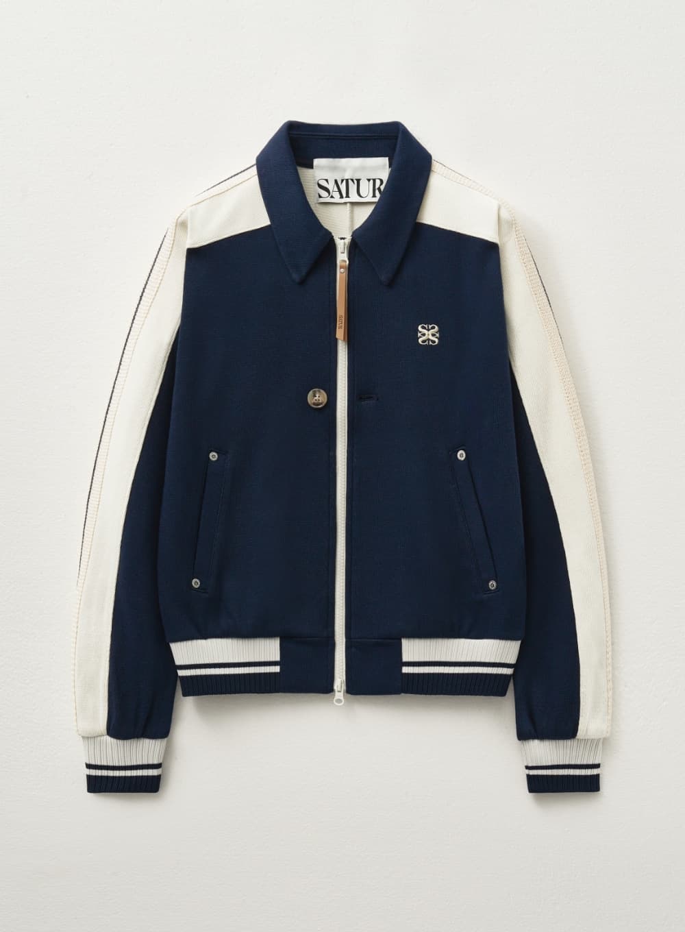 (W) Lawton Collar Track Zip-Up Jacket - Classic Navy