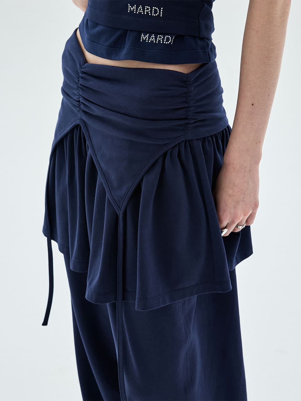 MINI SKIRT FOLDOVER WAIST_NAVY
