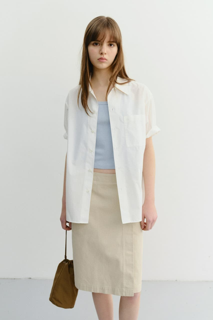 UNISEX OPEN COLLARED STRIPED SHIRT WHITE_UDSH6B130WT