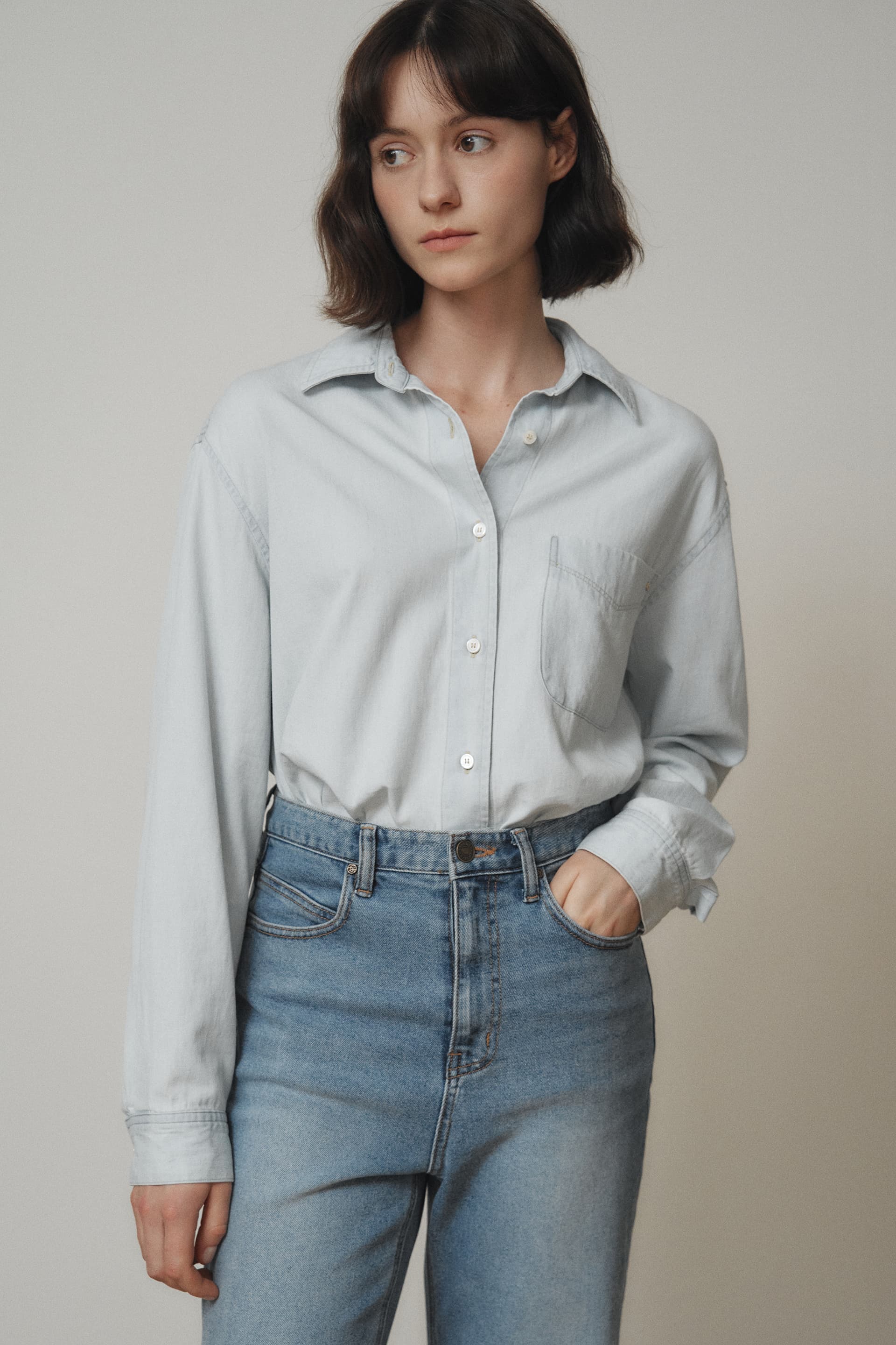 프렌치 데님 셔츠