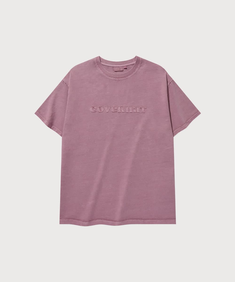 우먼 오버핏 피그먼트 쿠퍼로고 티셔츠 Magenta