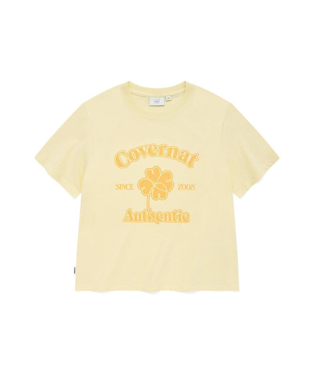 우먼 아치 클로버하트 티셔츠 Light Yellow
