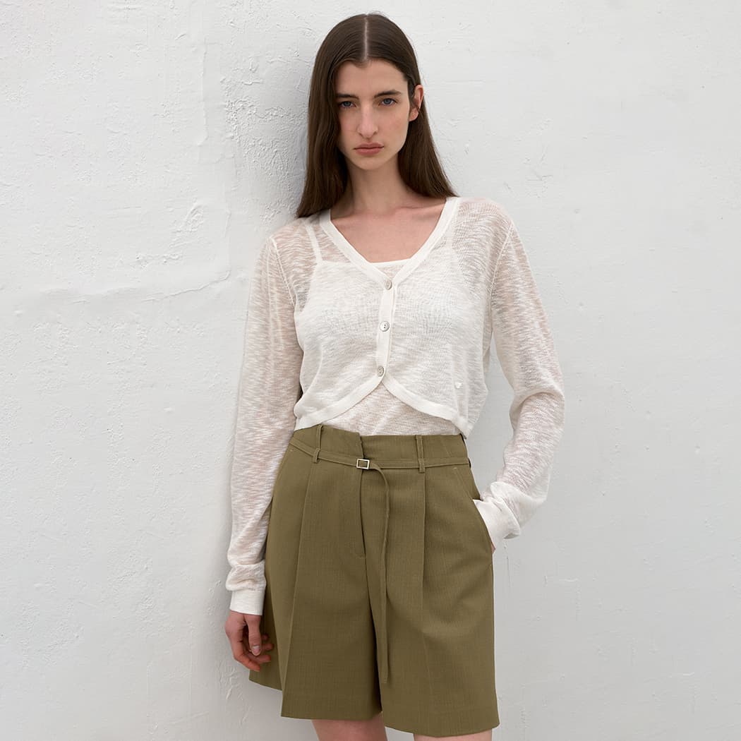 (Z-CD-2198)COOLING SLUB TOP&CARDIGAN SET S