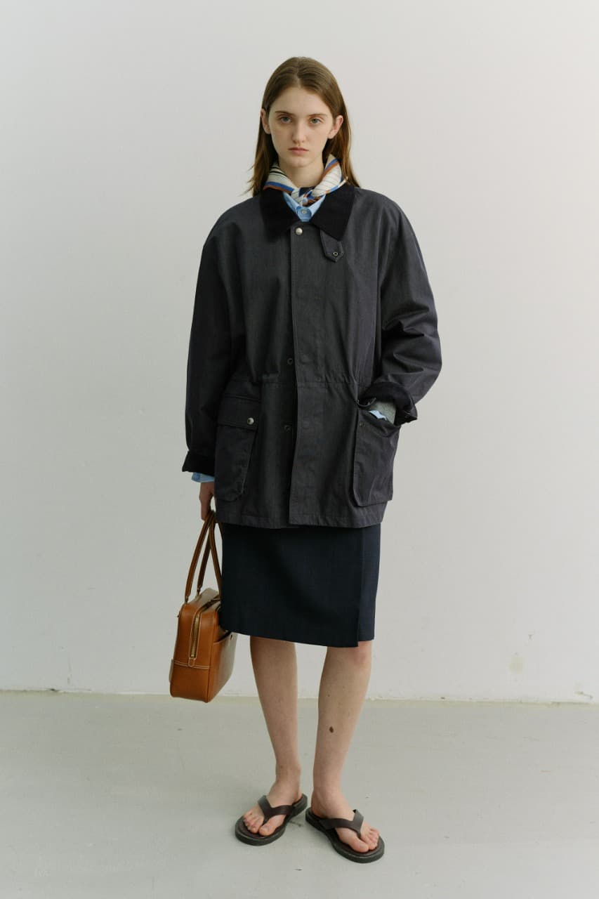 UNISEX COTTON CHORE JACKET INDIGO NAVY_UDJA6A101N1