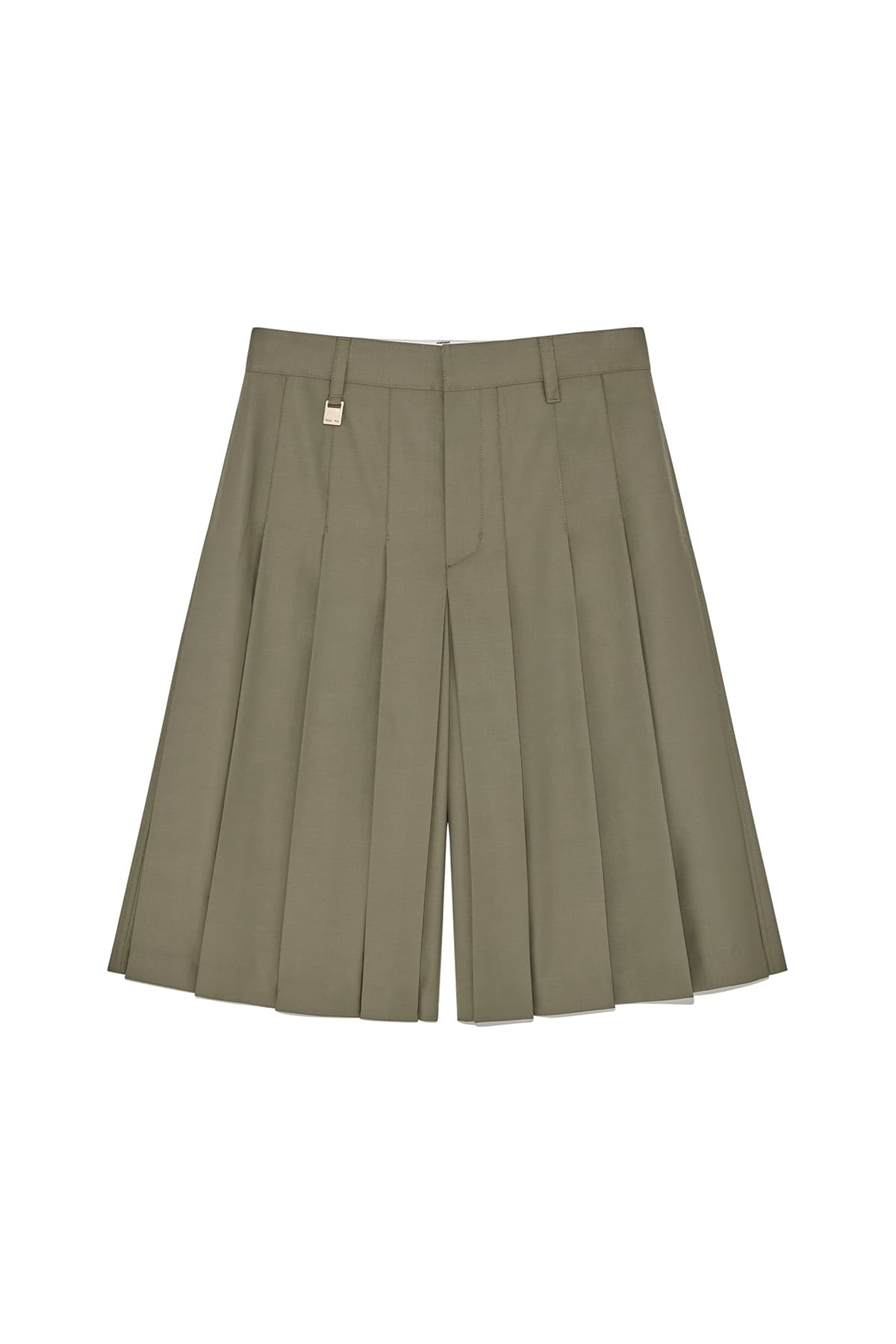 BERMUDA PLEATS SKIRT PANTS IN KHAKI