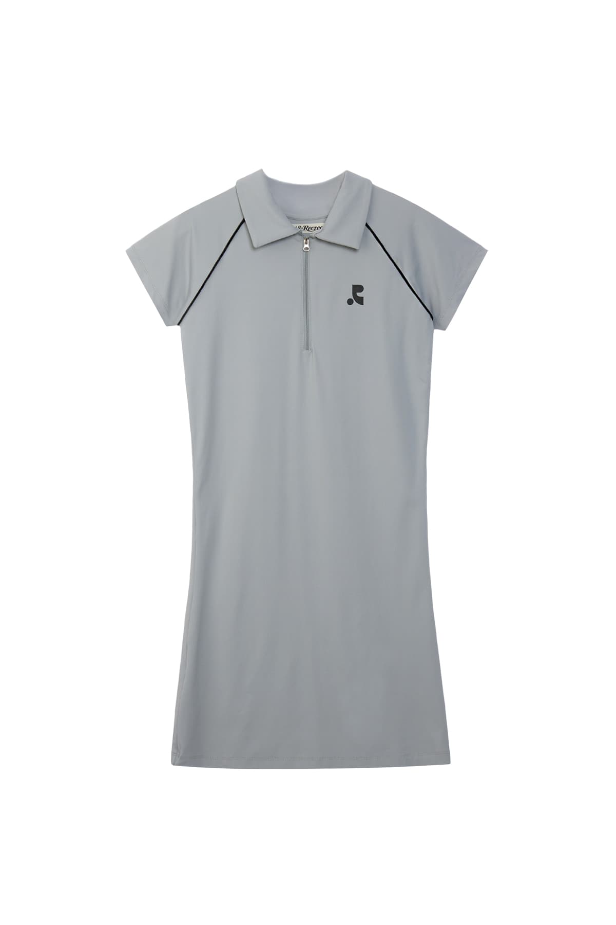 COLLAR ZIP-UP DRESS - GREY