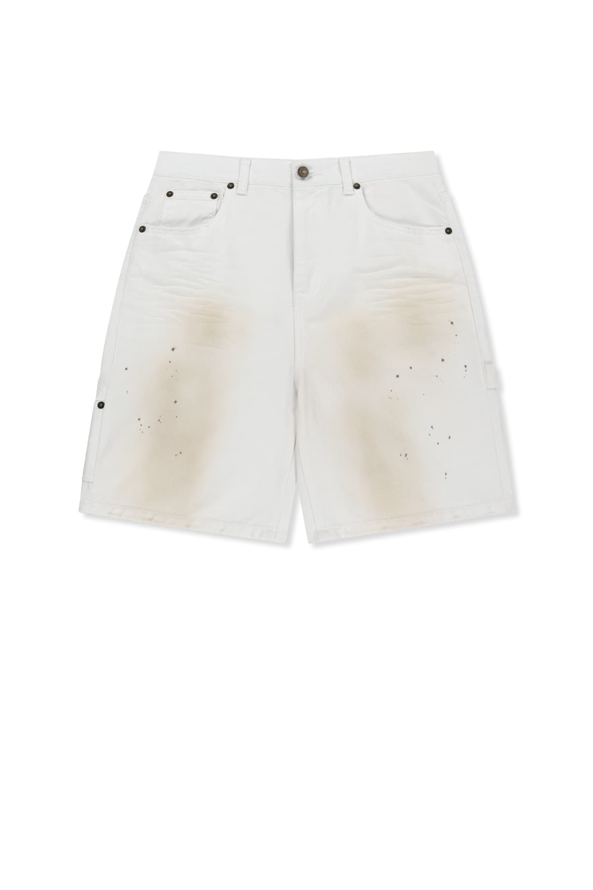 CARPENTER BERMUDA DENIM PANTS IN WHITE