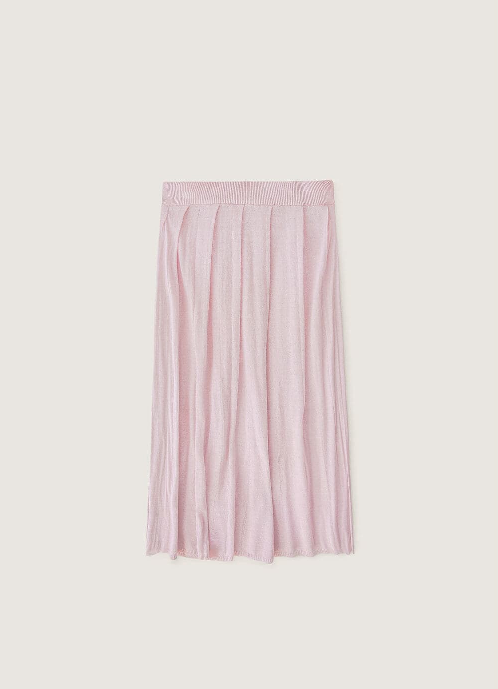 Layered Knit Pleated Skirt - Fade Pink