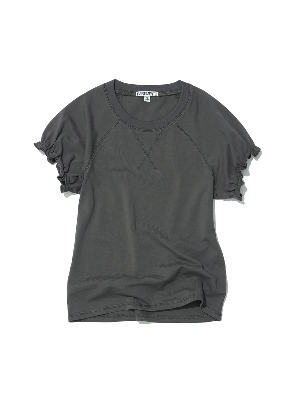 RAGLAN PUFF SHORT SLEEVE TEE_CHARCOAL