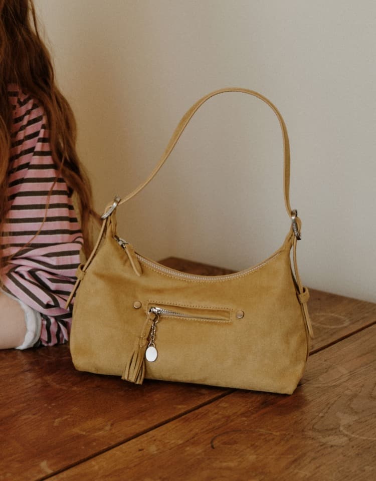 latte bag (suede) - butter (S)