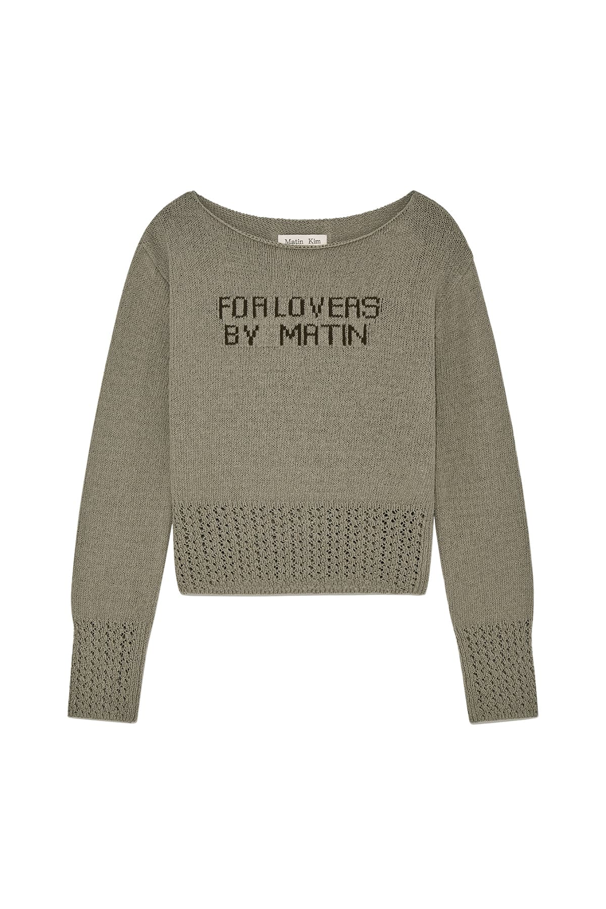 FOR LOVERS PUNCHING POINT PULLOVER IN OLIVE