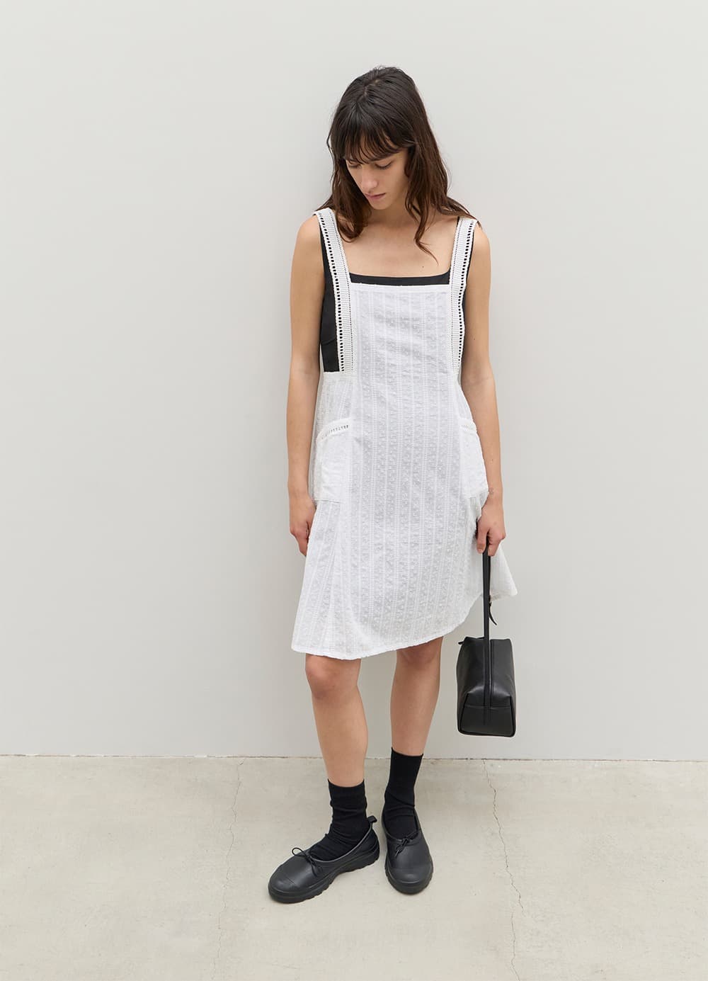 Layered Apron Dress - Off White