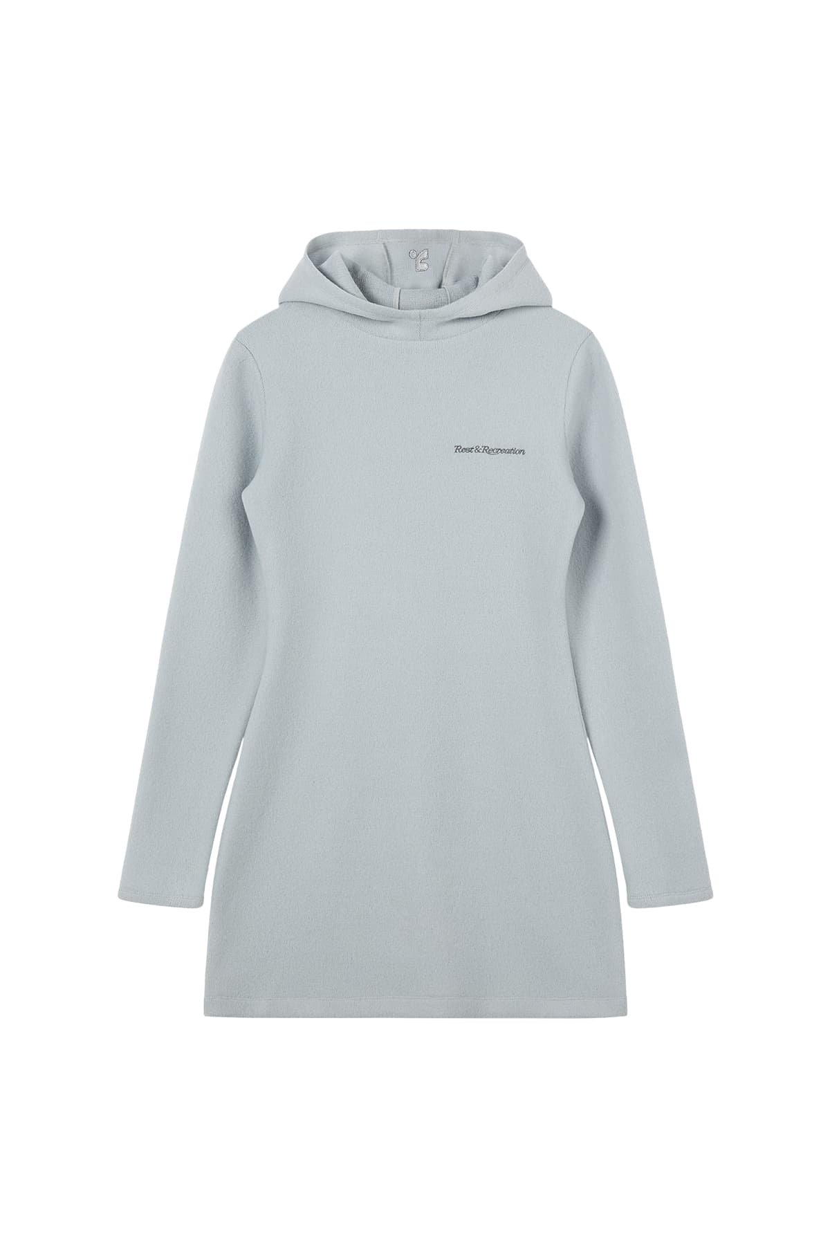 HAIRY HOOD KNIT DRESS - LIGHT BLUE