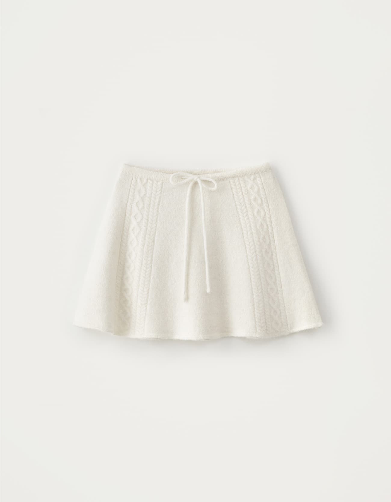 Alpaca Cable Mini Skirt - Ivory