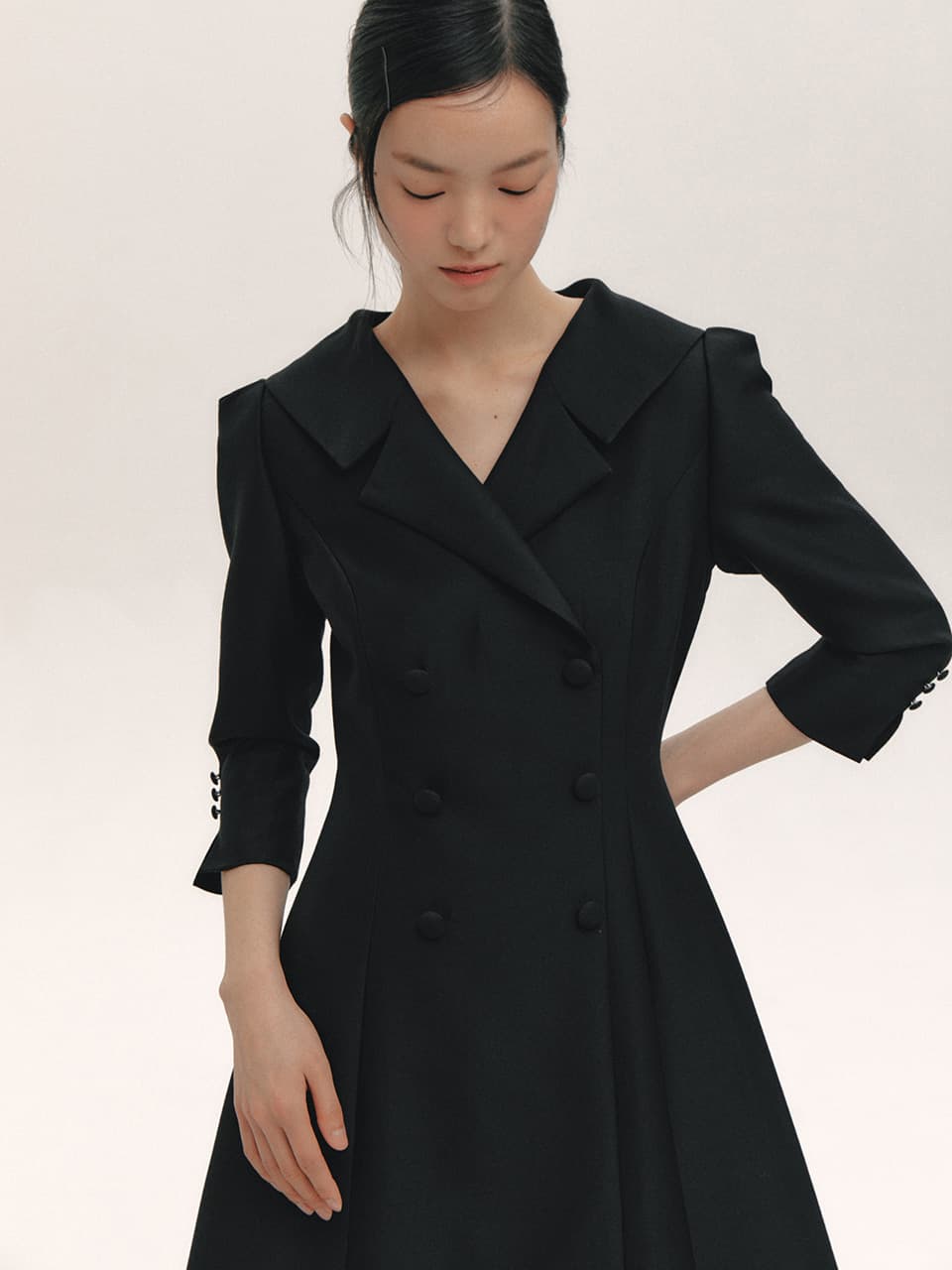Silk Sailor Collar Dress(2color)