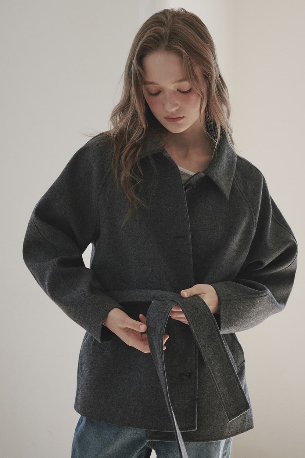 Gemma Wool Half Coat - Grey