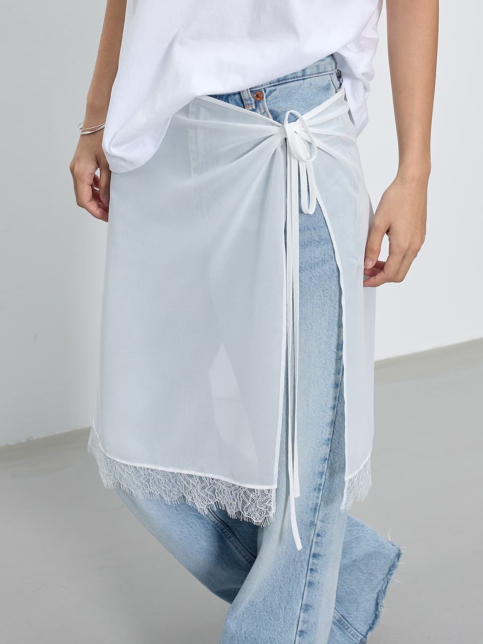 레이어드 쉬폰 스커트_WHITE