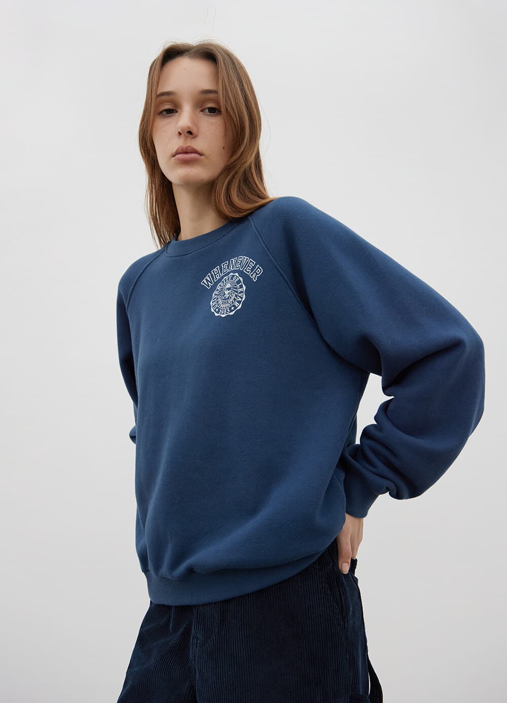 Whenever Univ. Sweatshirt - Dusty Blue