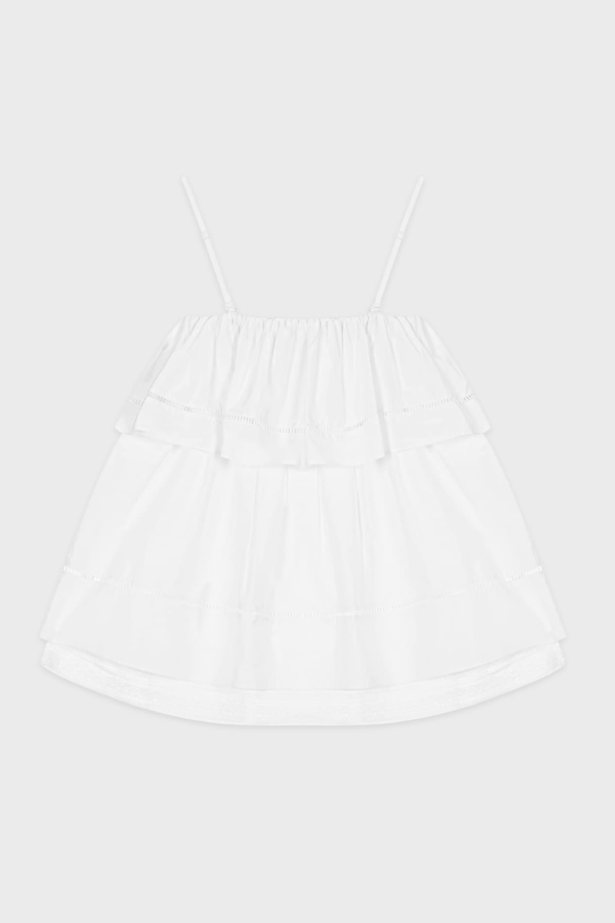 Double Flared Blouse & Skirt (White)