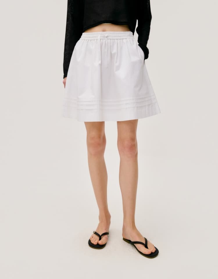 mini banding skirt - white