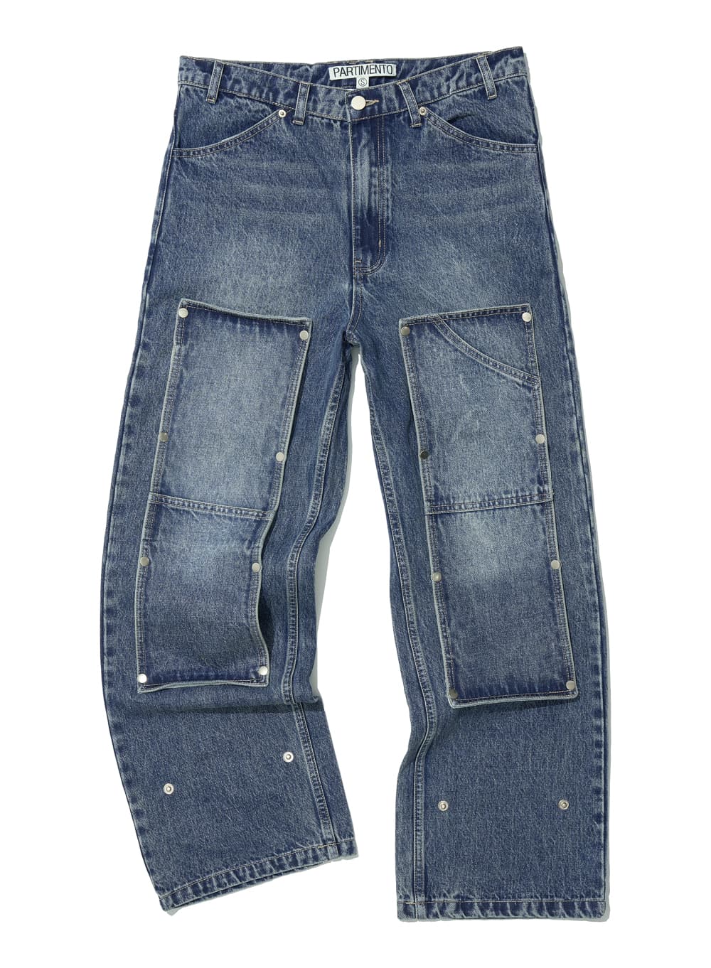 TRANSFORM DOUBLE KNEE PATCH JEANS_DARK BLUE