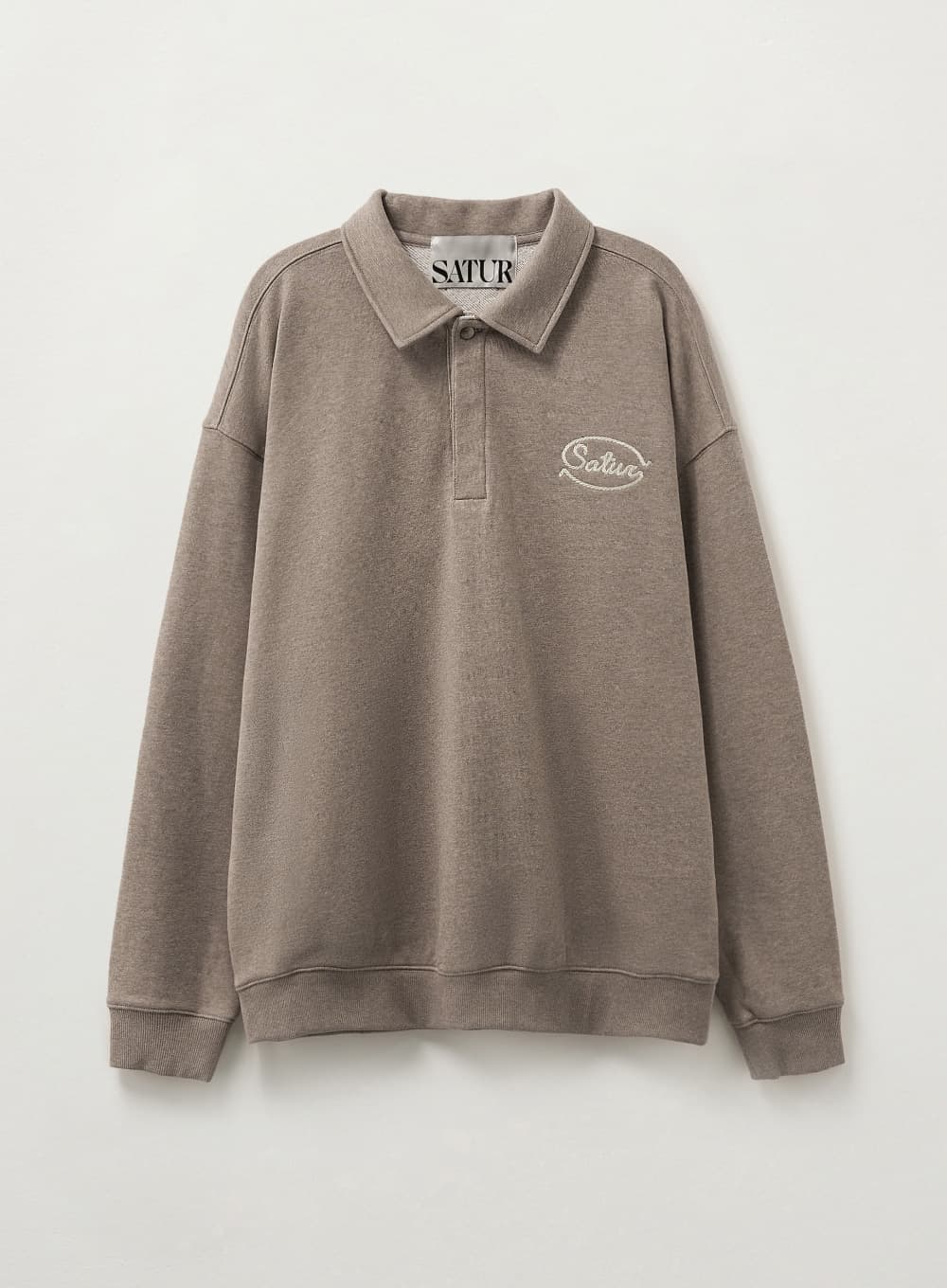 Rope Logo Loose Fit Collar Sweatshirt - Melange Brown