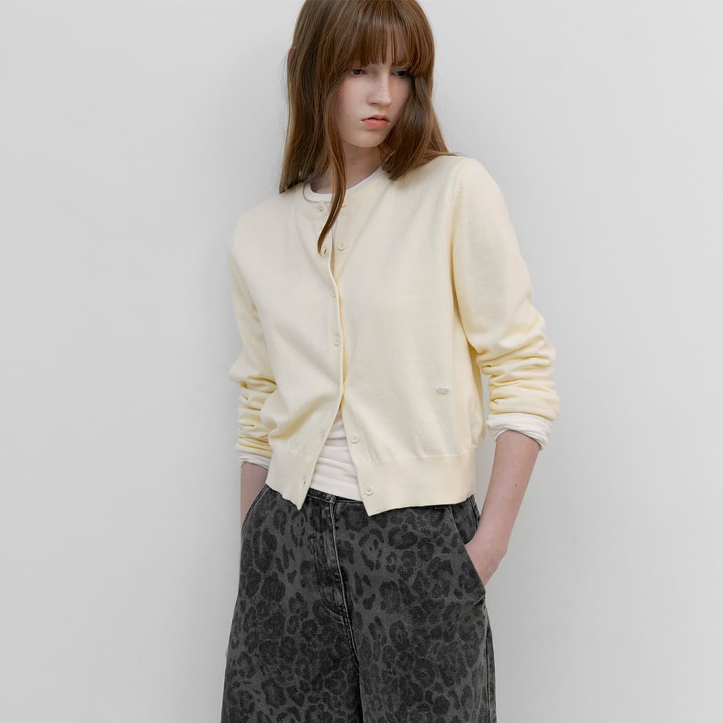(CD-2273)COTTON CLASSICAL SLIM KNIT CARDIGAN