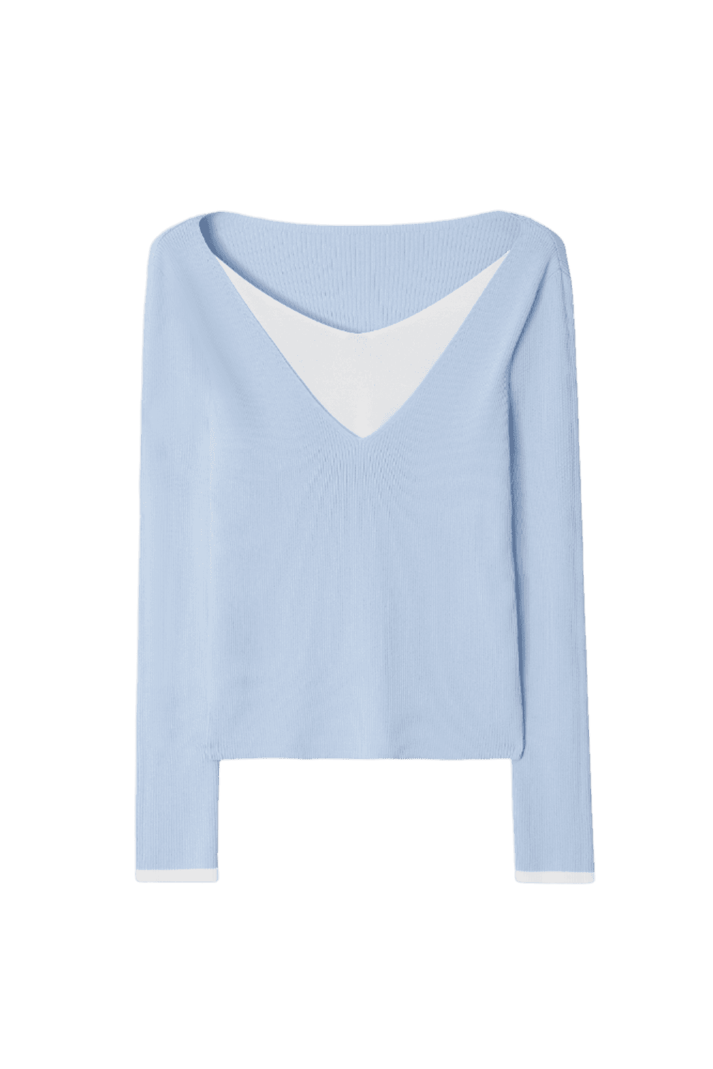 Dual V Knit Top (SkyBlue)