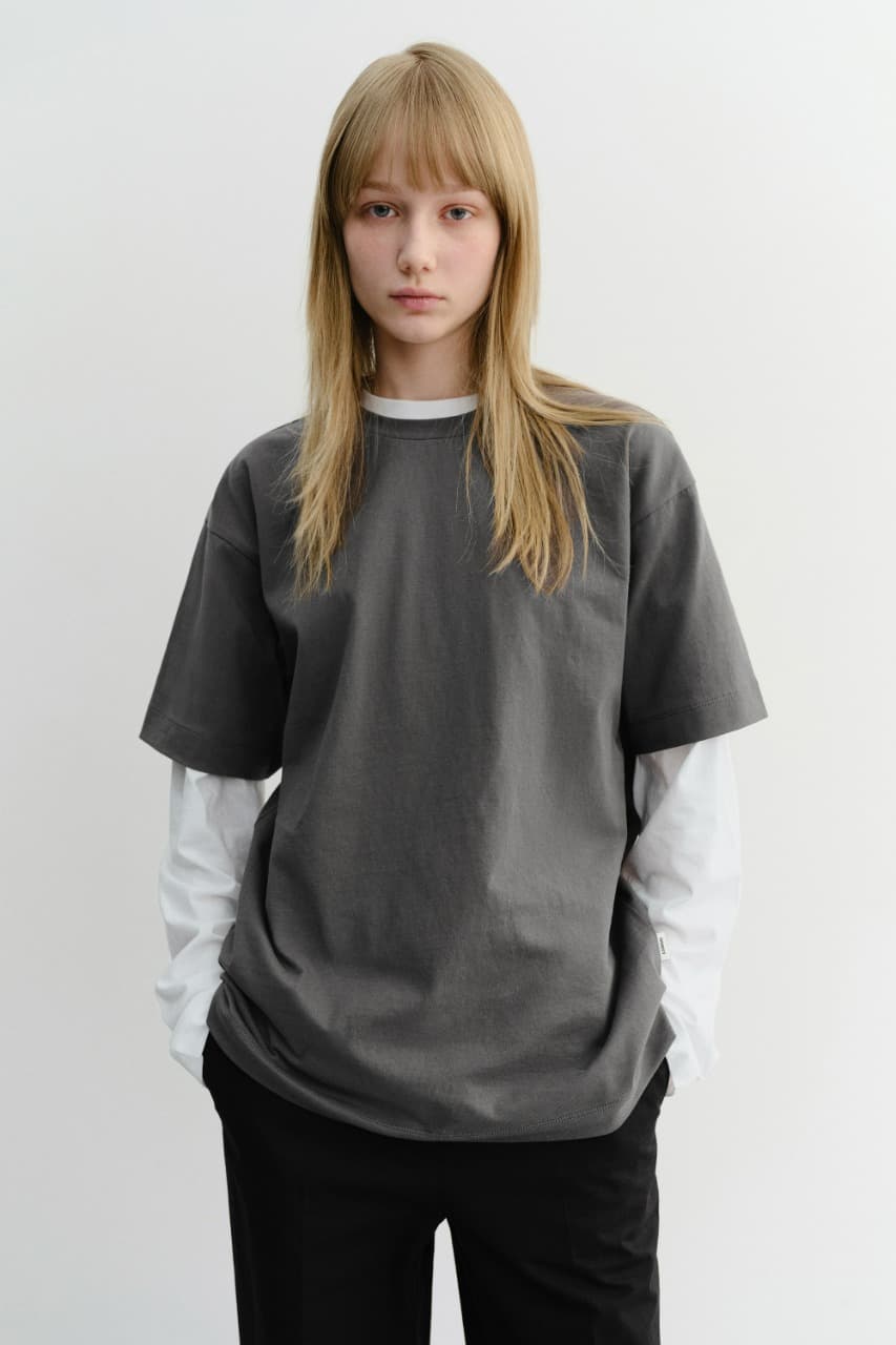 UNISEX ESSENTIAL LOOSE T-SHIRT WASHED CHARCOAL_UDTS6B125G3