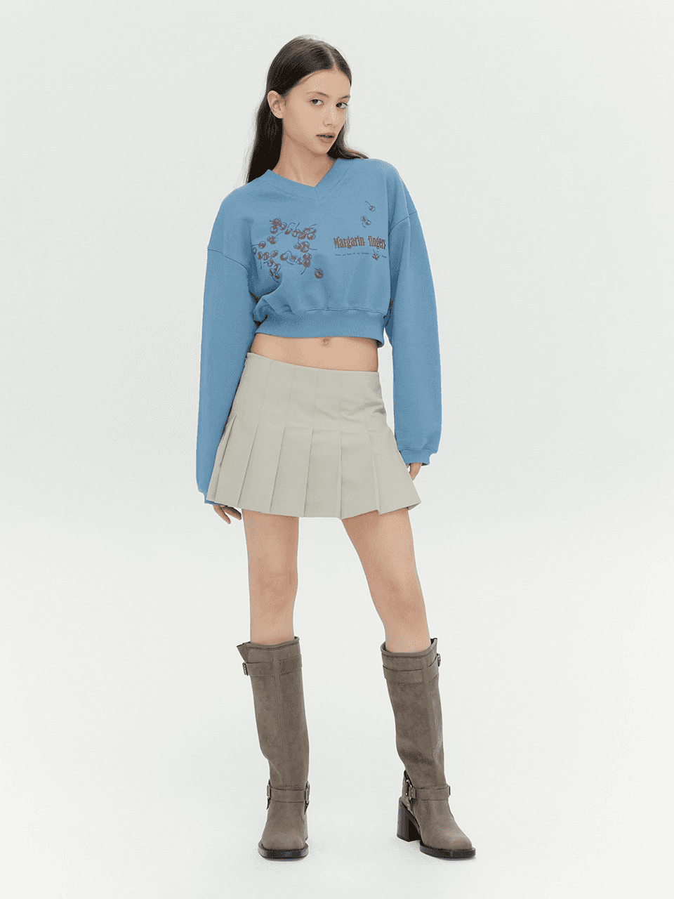 LOW - RISE PLEATS SKORTS (BEIGE)