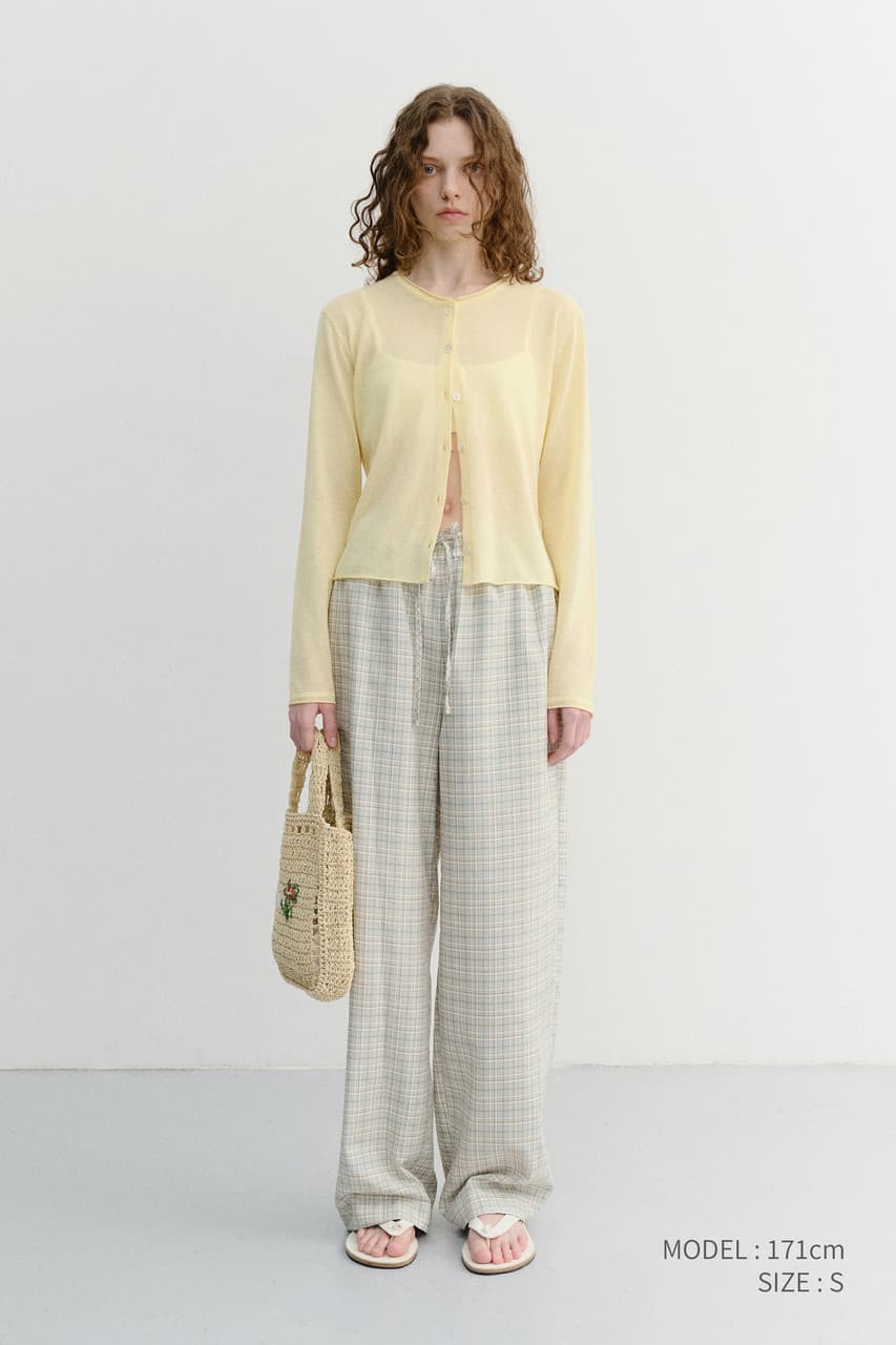 UNISEX CHECKED PAJAMA SLACKS OLIVE CHECK_UDPA6B121K1