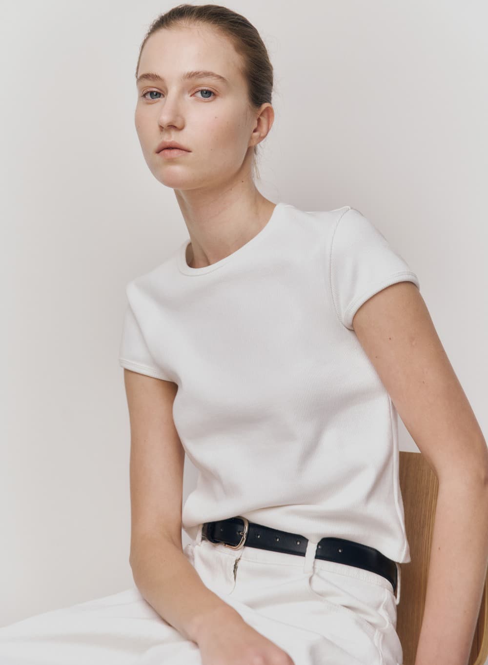 Crop Jersey Top White