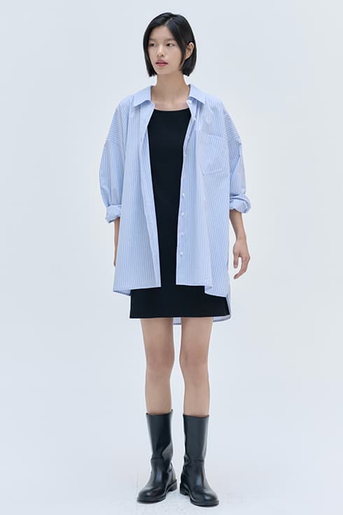 25SN boy-friend fit shirts [BL/ST]