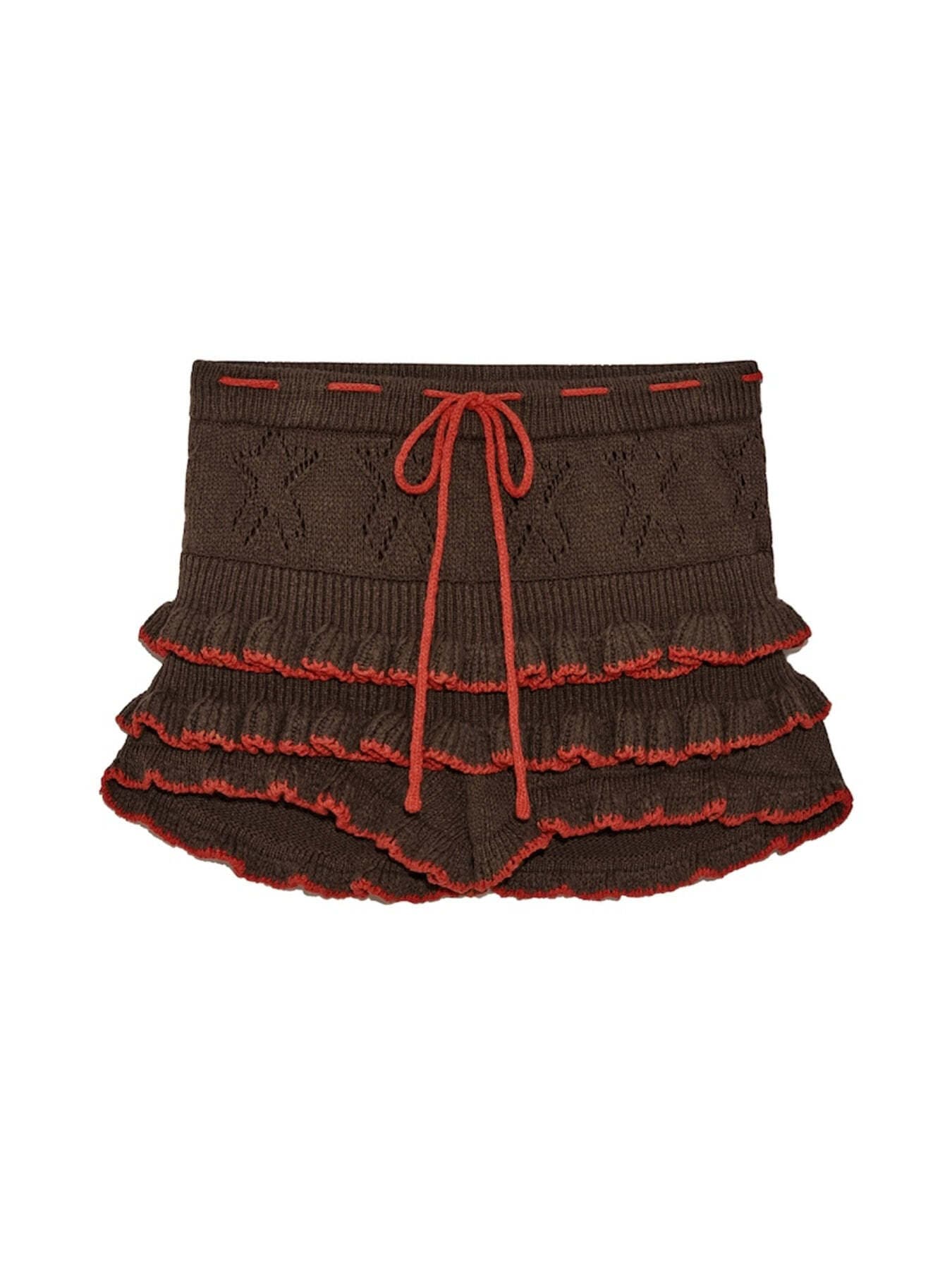 CANDY POP KNIT SHORTS (BROWN)
