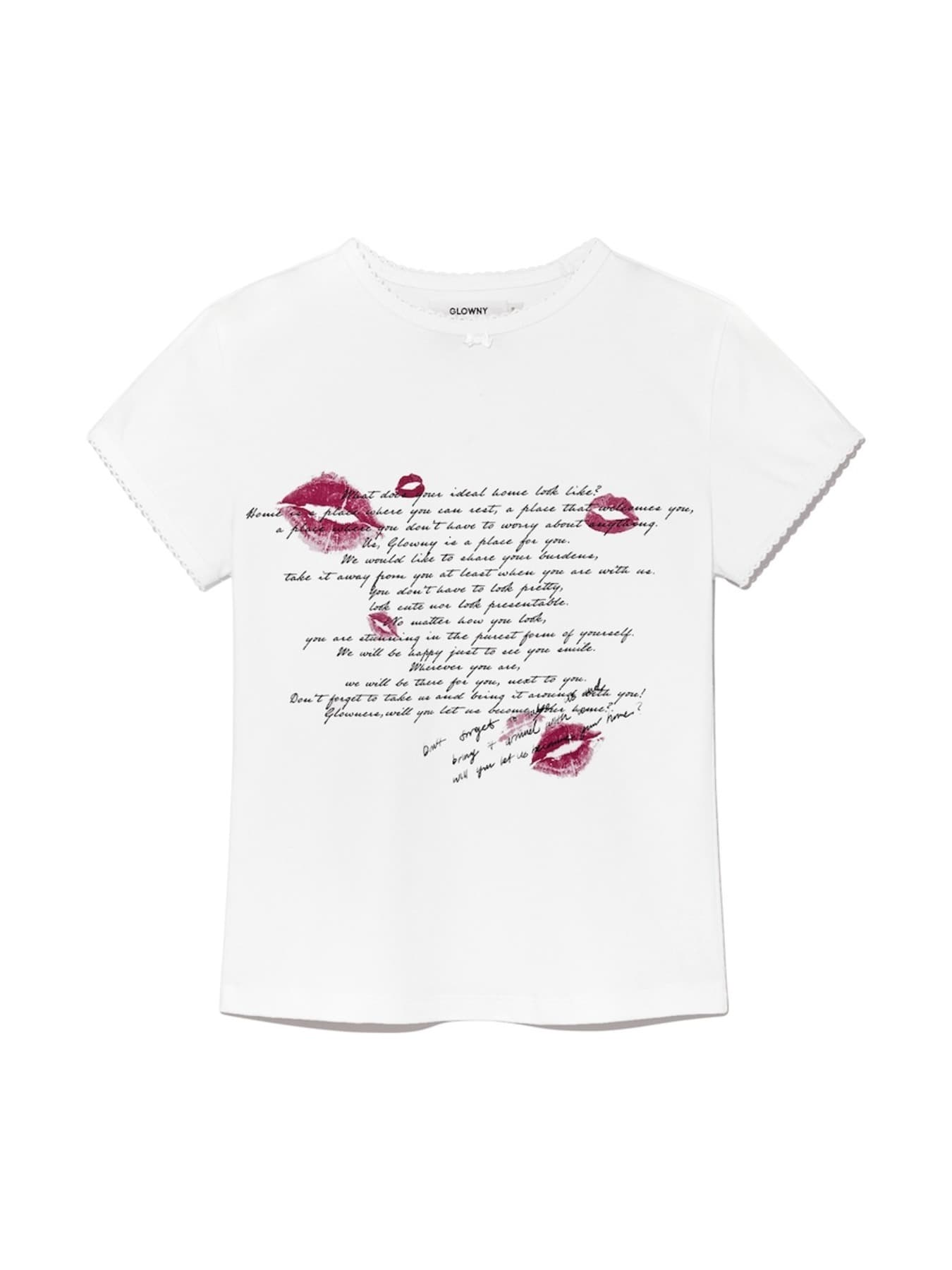 KISSING U CREW NECK TEE (WHITE)