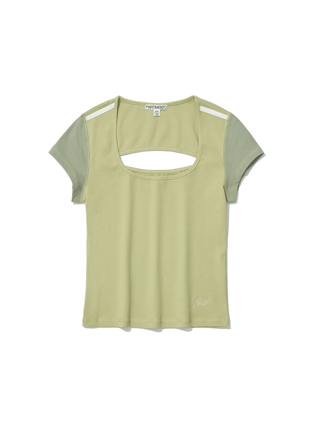 CUT-OUT SCOOPNECK SHORT SLEEVE TEE_LEMON
