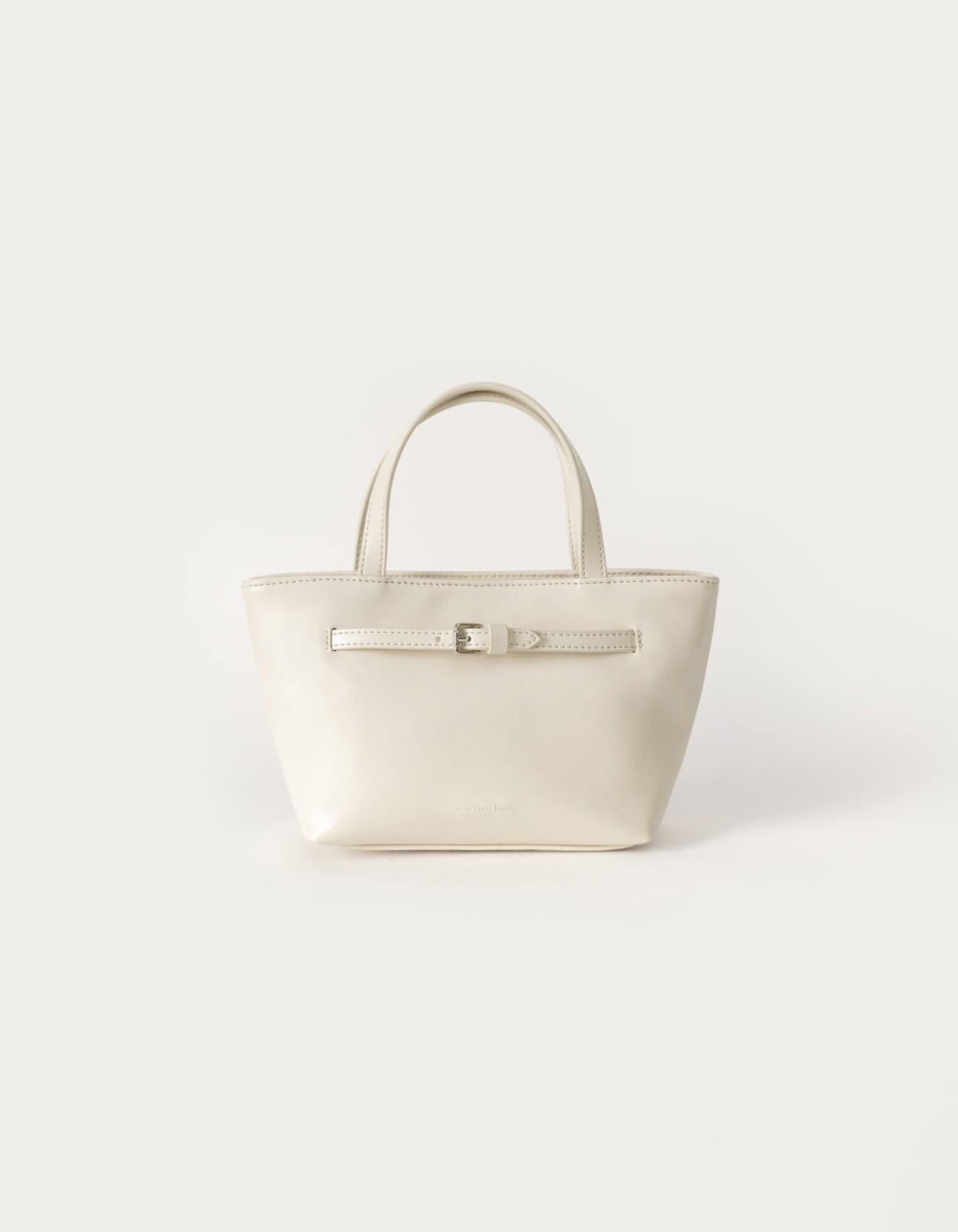 Belted Tote Bag - Cream