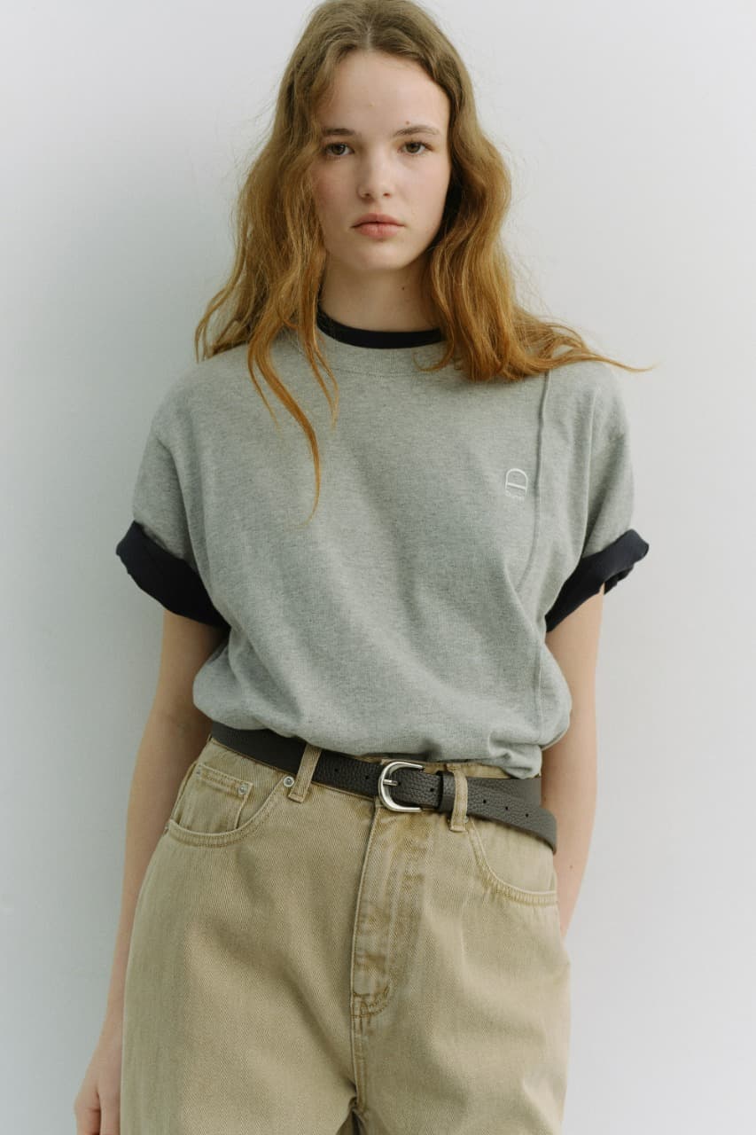 UNISEX LOGO CREASE T-SHIRT MELANGE GREY_UDTS6A111G2
