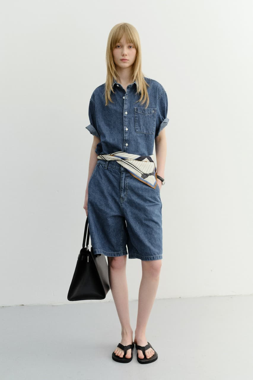 UNISEX LINEN DENIM SHIRT CLASSIC BLUE_UDSH6B129B2