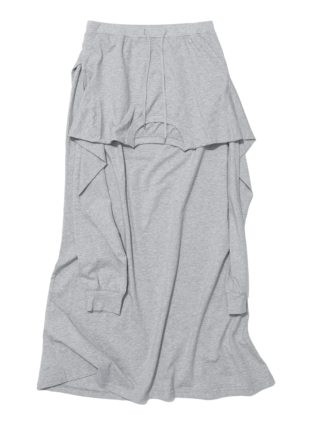 DECONSTRUCTED TEE MAXI SKIRT_MELANGE