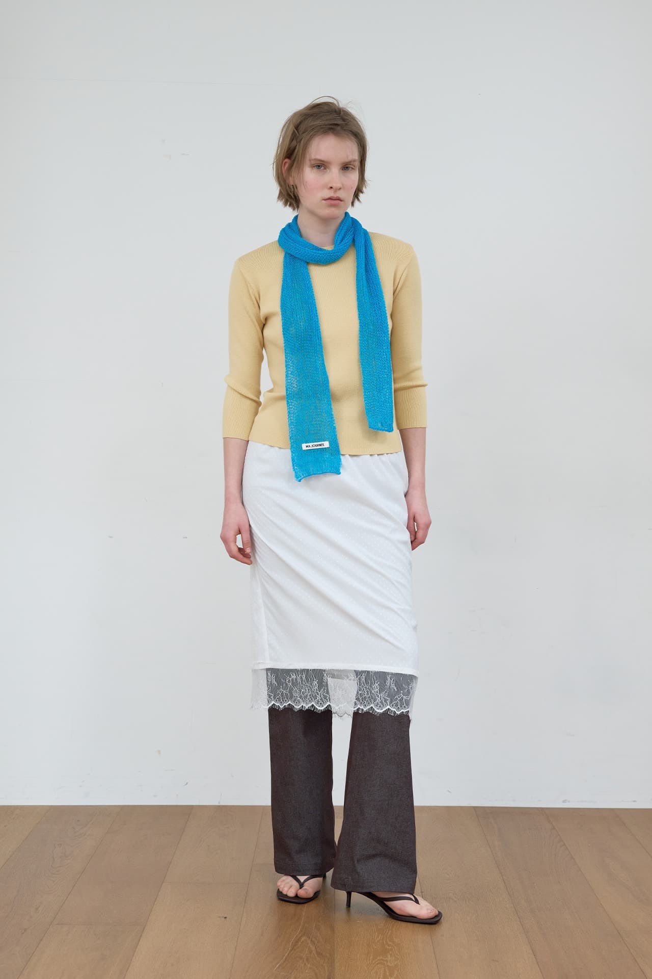 BASIC 3/4 SLEEVE KNIT_YELLOW