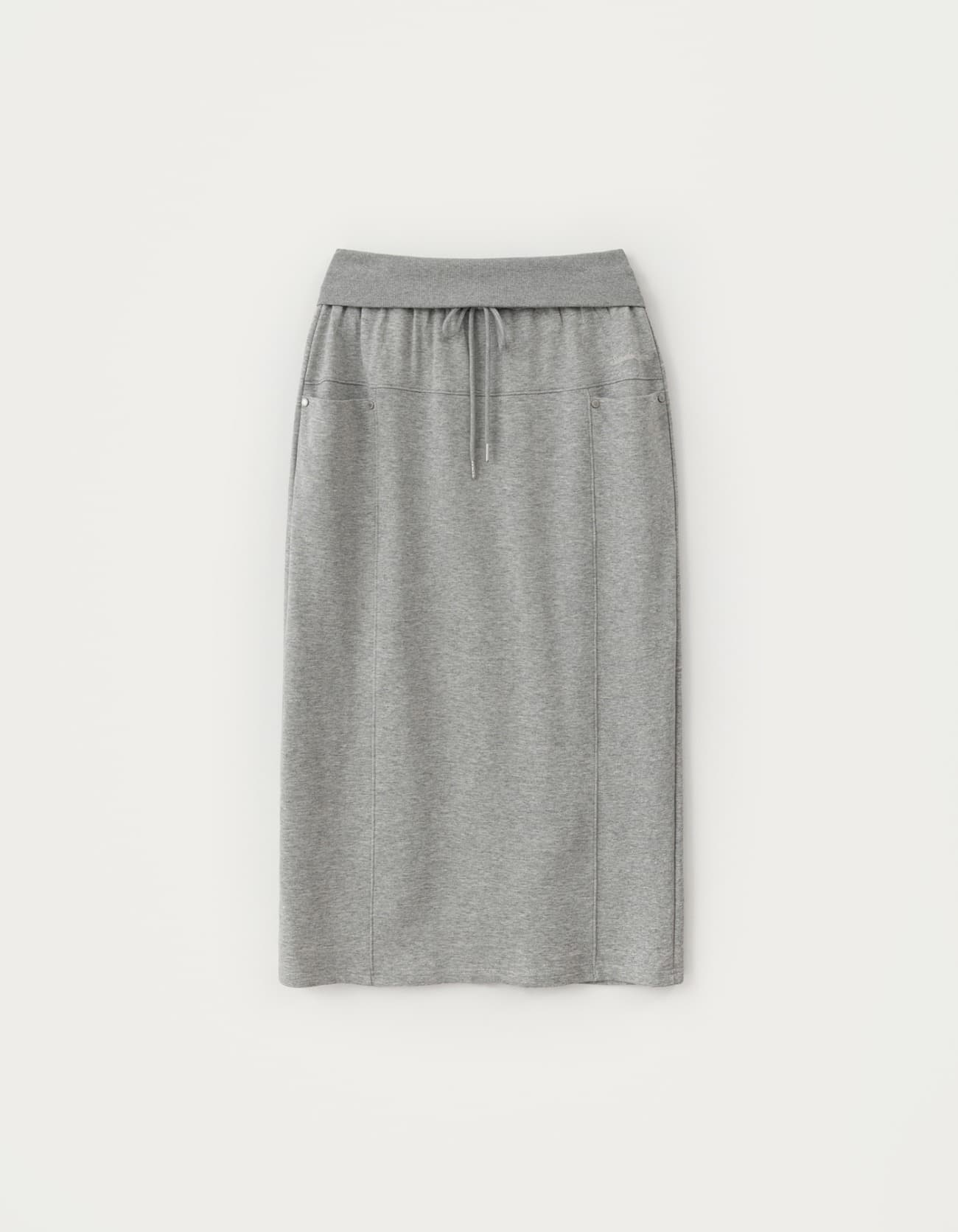 Fold Sweat Long Skirt - Grey