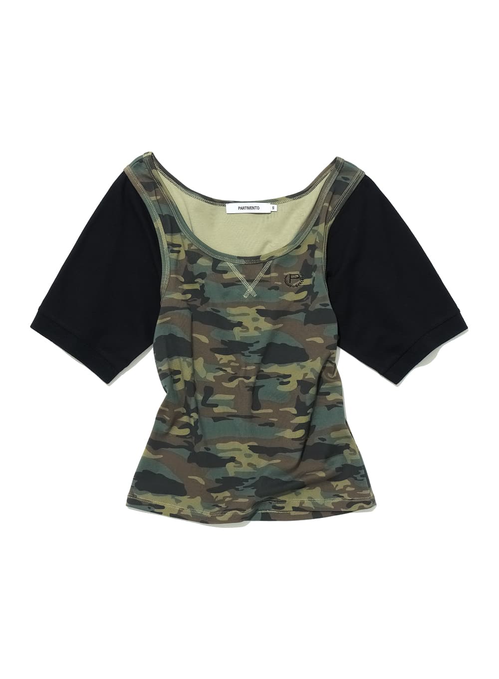SCOOP-NECK BAT SLEEVE TOP_CAMOUFLAGE