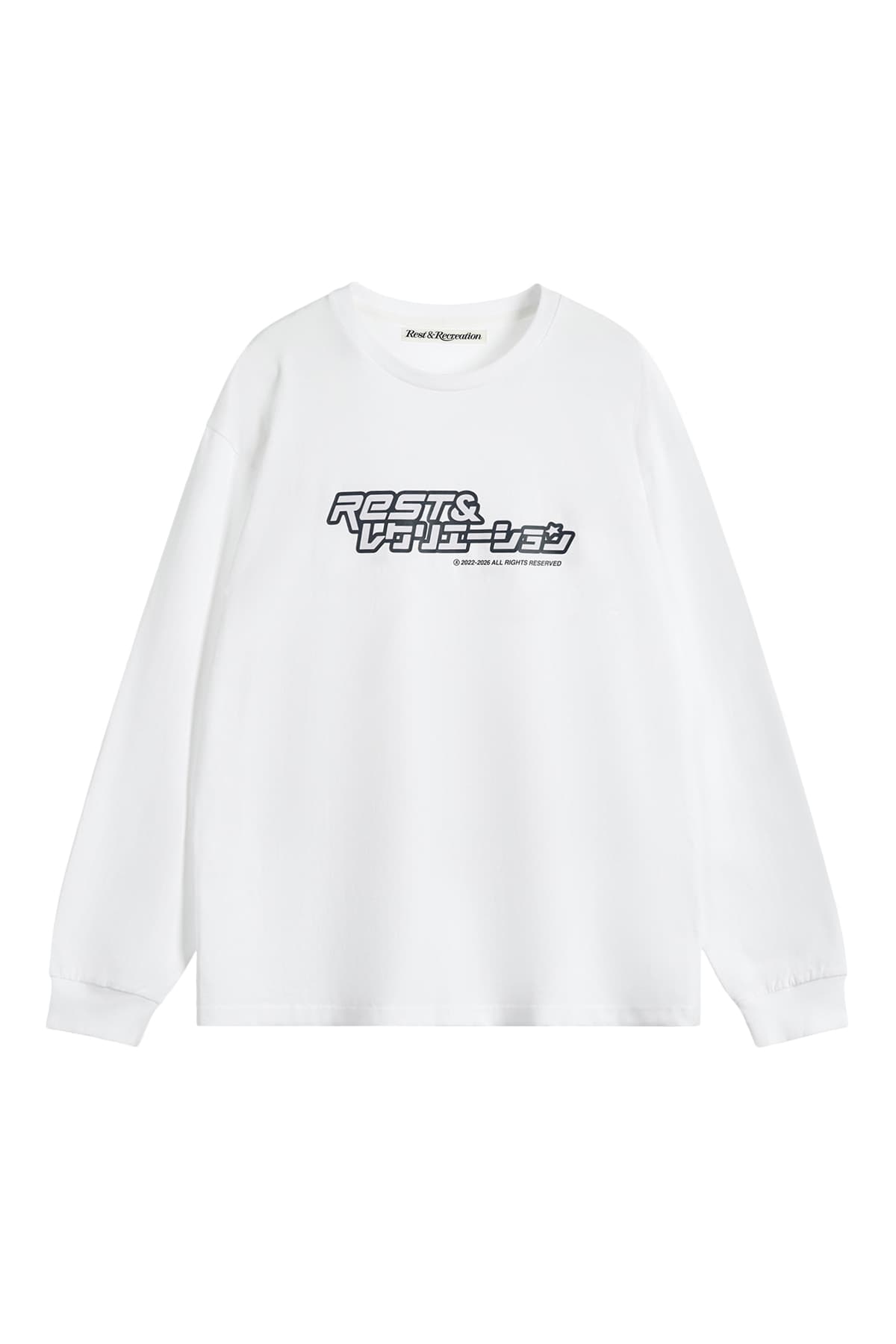 ANIME LOGO LONG SLEEVE TOP - WHITE