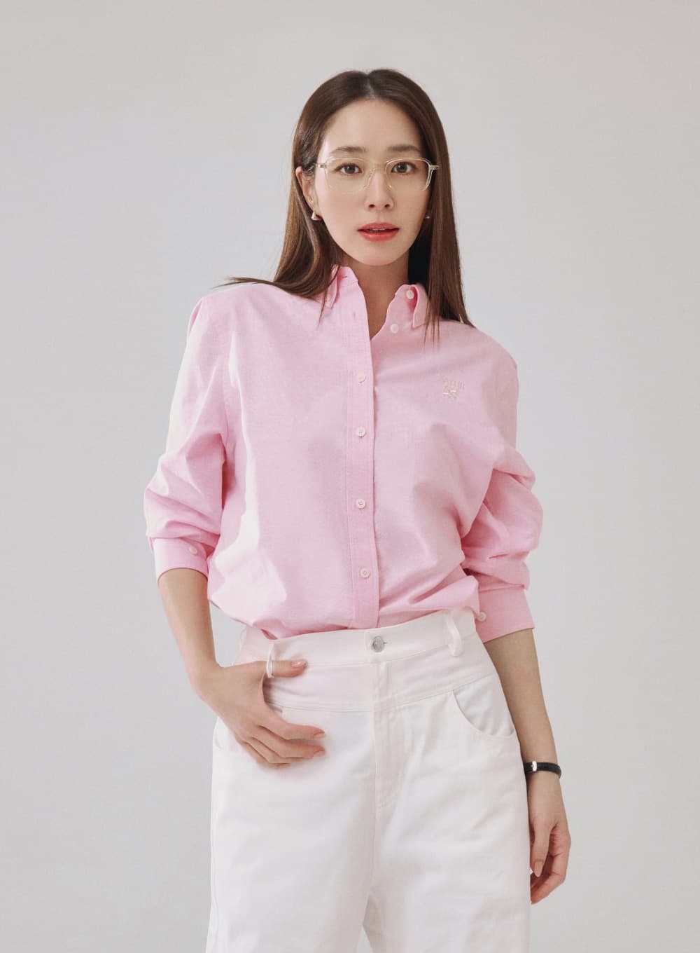(W) Loren Oxford Shirt - Pink