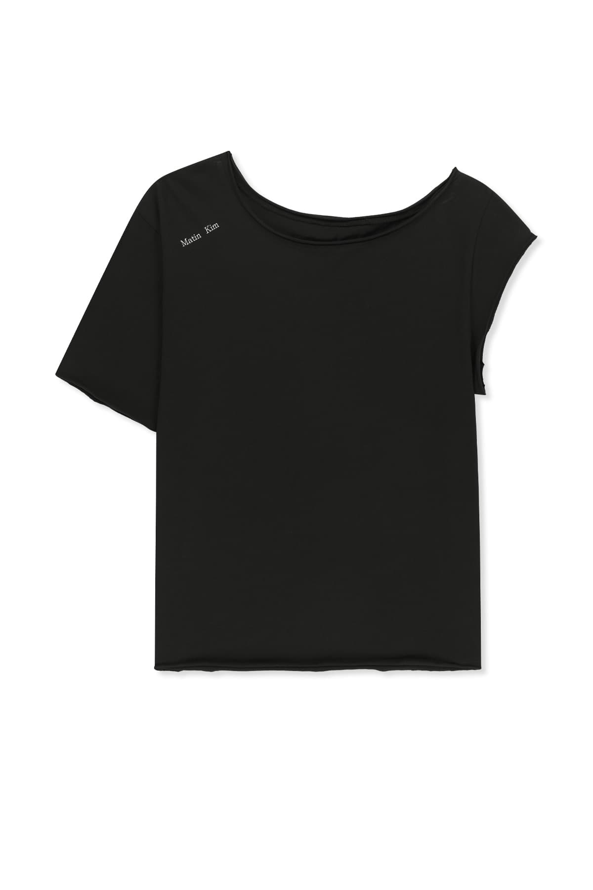 ASYMMETRIC OFF SHOULDER TOP IN BLACK